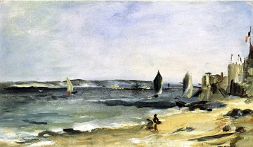 Paisaje marino en la playa de Arcachon Eduard Manet Pinturas al óleo